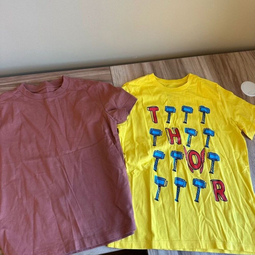 Marvel Thor Boys T-Shirt & Amazon Essentials print Tee Lot Size 8 M 100% Cotton